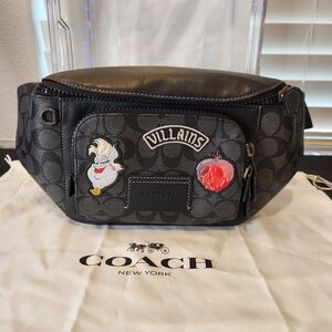 Coach Black and Gray Villains Belt Bag